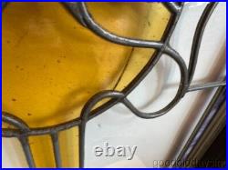 Pair of Beautiful Antique Bungalow Stained Leaded Glass Windows 32x24