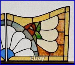 Pair of Vintage French Art Deco Stained Glass Panels with Copper Frames