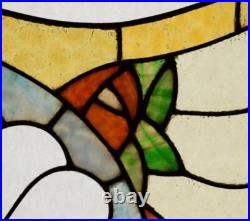 Pair of Vintage French Art Deco Stained Glass Panels with Copper Frames