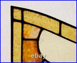 Pair of Vintage French Art Deco Stained Glass Panels with Copper Frames
