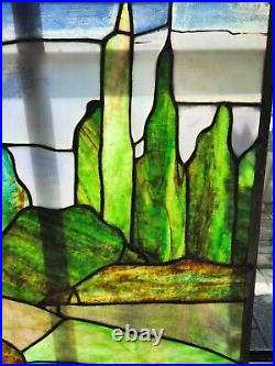 Period Arts And Crafts Leaded Stained Glass Window