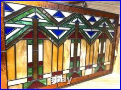 Prairie Stained Glass Window. 34 1/2 X 20 1/2