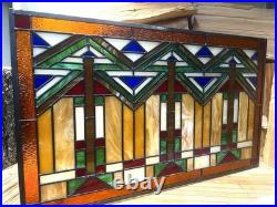 Prairie Stained Glass Window. 34 1/2 X 20 1/2