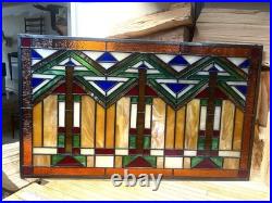 Prairie Stained Glass Window. 34 1/2 X 20 1/2
