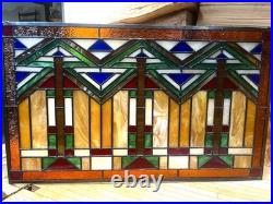 Prairie Stained Glass Window. 34 1/2 X 20 1/2