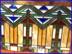 Prairie Stained Glass Window. 34 1/2 X 20 1/2