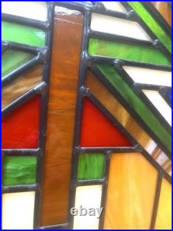 Prairie Stained Glass Window. 34 1/2 X 20 1/2