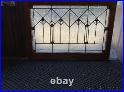 Prairie Style Leaded Privacy Glass Transom Window Chicago Circa 1915 36 x 25