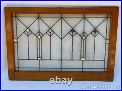 Prairie Style Leaded Privacy Glass Transom Window Chicago Circa 1915 36 x 25