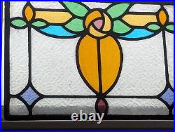 Pretty 1920's English Compact Stained Glass Window Panel