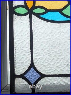 Pretty 1920's English Compact Stained Glass Window Panel