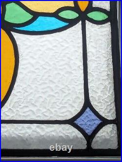 Pretty 1920's English Compact Stained Glass Window Panel