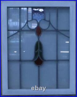 Pretty Abstract Midsize Old English Leaded Stained Glass Window 19.25 X 24.5