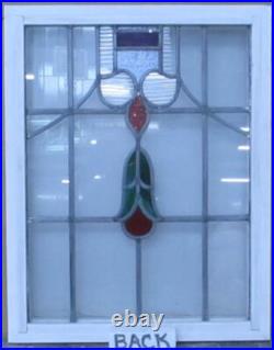 Pretty Abstract Midsize Old English Leaded Stained Glass Window 19.25 X 24.5