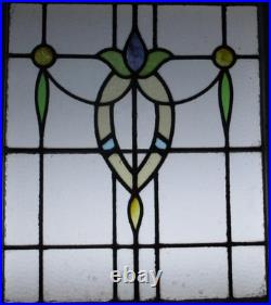Pretty Abstract Midsize Old English Leaded Stained Glass Window 22.5 X 25.75