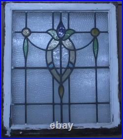 Pretty Abstract Midsize Old English Leaded Stained Glass Window 22.5 X 25.75