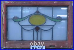 Pretty Abstract Midsize Old English Leaded Stained Glass Window 23.75 X16.25