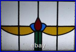 Pretty Abstract Midsize Old English Leaded Stained Glass Window 24.75 X 18