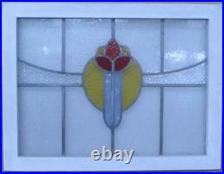 Pretty Abstract Midsize Old English Leaded Stained Glass Window 26.25 X 20.25
