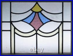 Pretty Abstract Midsize Old English Leaded Stained Glass Window 26.25 X 20.75
