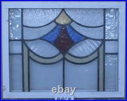 Pretty Abstract Midsize Old English Leaded Stained Glass Window 26.25 X 20.75