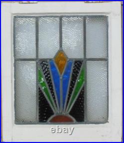 Pretty Abstract Old English Leaded Stained Glass Window 16.75 X 19.5