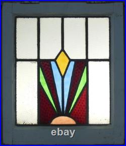 Pretty Abstract Old English Leaded Stained Glass Window 16.75 X 19.5