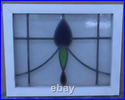 Pretty Abstract Old English Leaded Stained Glass Window 19.5 X 15.5