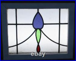 Pretty Abstract Old English Leaded Stained Glass Window 19.5 X 15.5