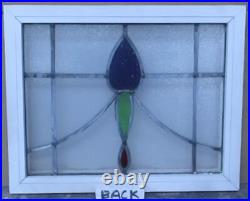 Pretty Abstract Old English Leaded Stained Glass Window 19.5 X 15.5
