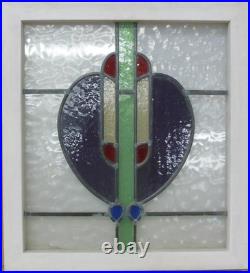 Pretty Abstract Old English Leaded Stained Glass Window 19 X 21 1/4