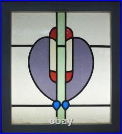 Pretty Abstract Old English Leaded Stained Glass Window 19 X 21 1/4