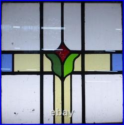 Pretty Abstract Old English Leaded Stained Glass Window 21.25 X22