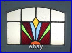 Pretty Abstract Old English Leaded Stained Glass Window 21.75 X 16.5