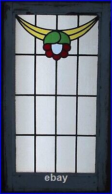 Pretty Abstract Old English Leaded Stained Glass Window 35 1/2 X 20