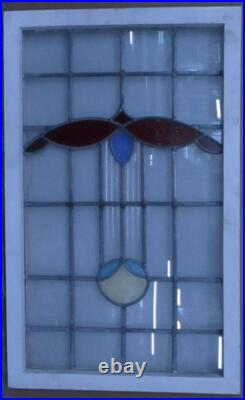 Pretty Abstract Old English Leaded Stained Glass Window Transom 21 X 34
