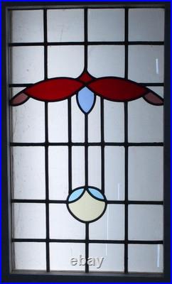 Pretty Abstract Old English Leaded Stained Glass Window Transom 21 X 34