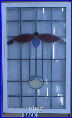 Pretty Abstract Old English Leaded Stained Glass Window Transom 21 X 34