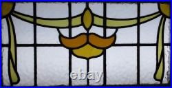 Pretty Abstract Old English Leaded Stained Glass Window Transom 30 X 16.75 Pretty Abstract Old English Leaded Stained Glass Window Transom 30 X 16.75