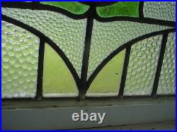 Pretty Arched Top English Rose Leaded Stained-Glass Windows 30 X 20 1/4