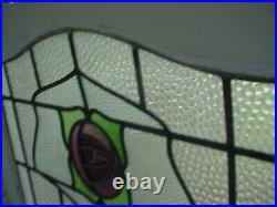 Pretty Arched Top English Rose Leaded Stained-Glass Windows 30 X 20 1/4