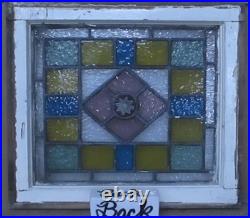Pretty Edwardian English Leaded Stained Glass Window 18.5 X 16.5