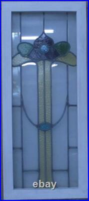 Pretty Floral Midsize Old English Leaded Stained Glass Window 13 X 30 Pretty Floral Midsize Old English Leaded Stained Glass Window 13 X 30