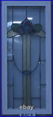 Pretty Floral Midsize Old English Leaded Stained Glass Window 13 X 30 Pretty Floral Midsize Old English Leaded Stained Glass Window 13 X 30