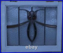 Pretty Floral Midsize Old English Leaded Stained Glass Window 23 X 17.5