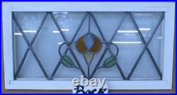 Pretty Floral Midsize Old English Leaded Stained Glass Window 25.75 X 13.5 Pretty Floral Midsize Old English Leaded Stained Glass Window 25.75 X 13.5