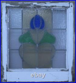 Pretty Floral Old English Leaded Stained Glass Window 18.5 X 20.5