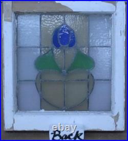 Pretty Floral Old English Leaded Stained Glass Window 18.5 X 20.5