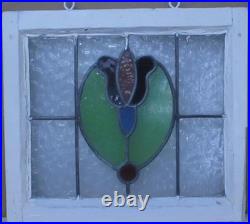 Pretty Floral Old English Leaded Stained Glass Window 19.75 X 17.25