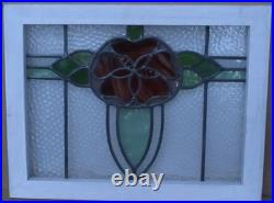 Pretty Floral Old English Leaded Stained Glass Window 20 X 15.25